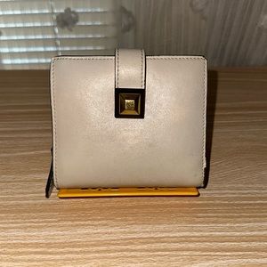 Preloved Fendi Bifold Wallet Beige with Orange interior